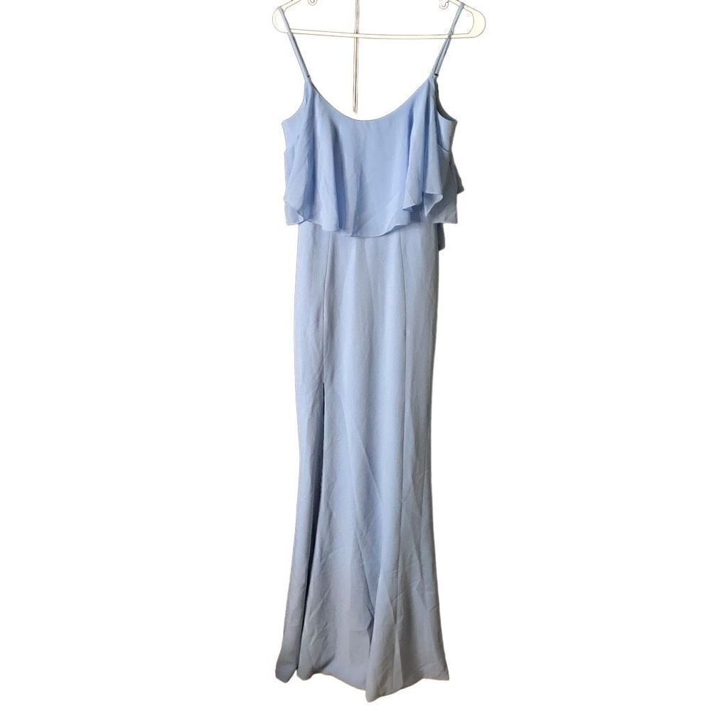 Dress The Population Dress Womens S Bridesmaid Diana Cold Shoulder Slit Ice Blue